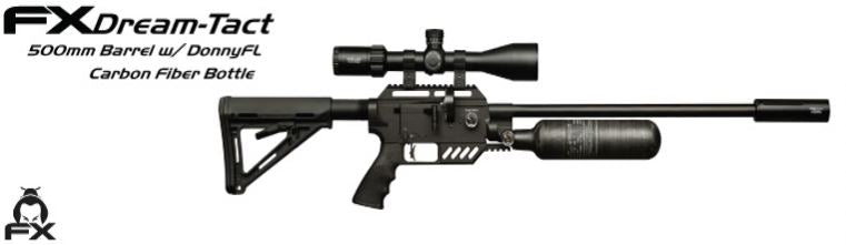 FX Dreamline Tactical PCP Dream-Tact Airgun w/ Carbon Fiber Bottle and Buttstock Right Profile